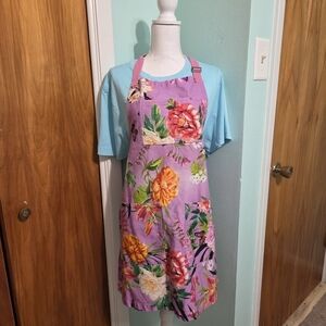 April Cornell Floral Apron - Purple and Pink